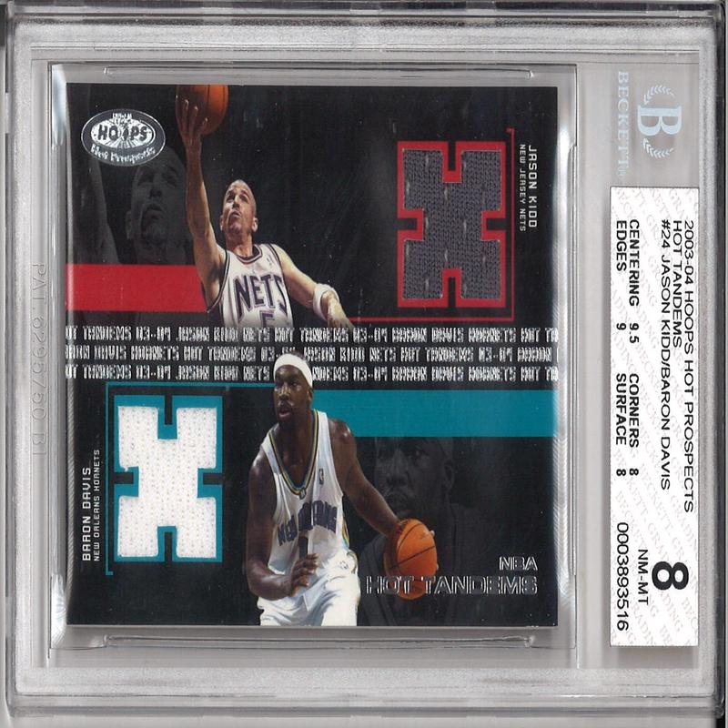 2003-04 Fleer Hoops Hot Prospects Jason Kidd & Baron Davis Hot Tandems BGS 8