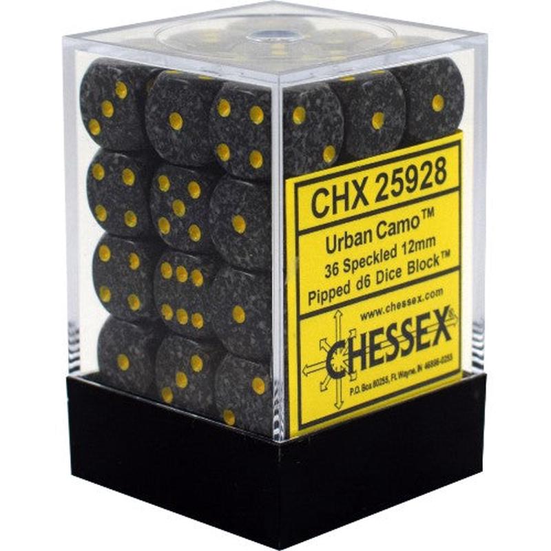 Chessex 25928 Speckled 12mm d6 Urban Camo Dice Block (36 dice)