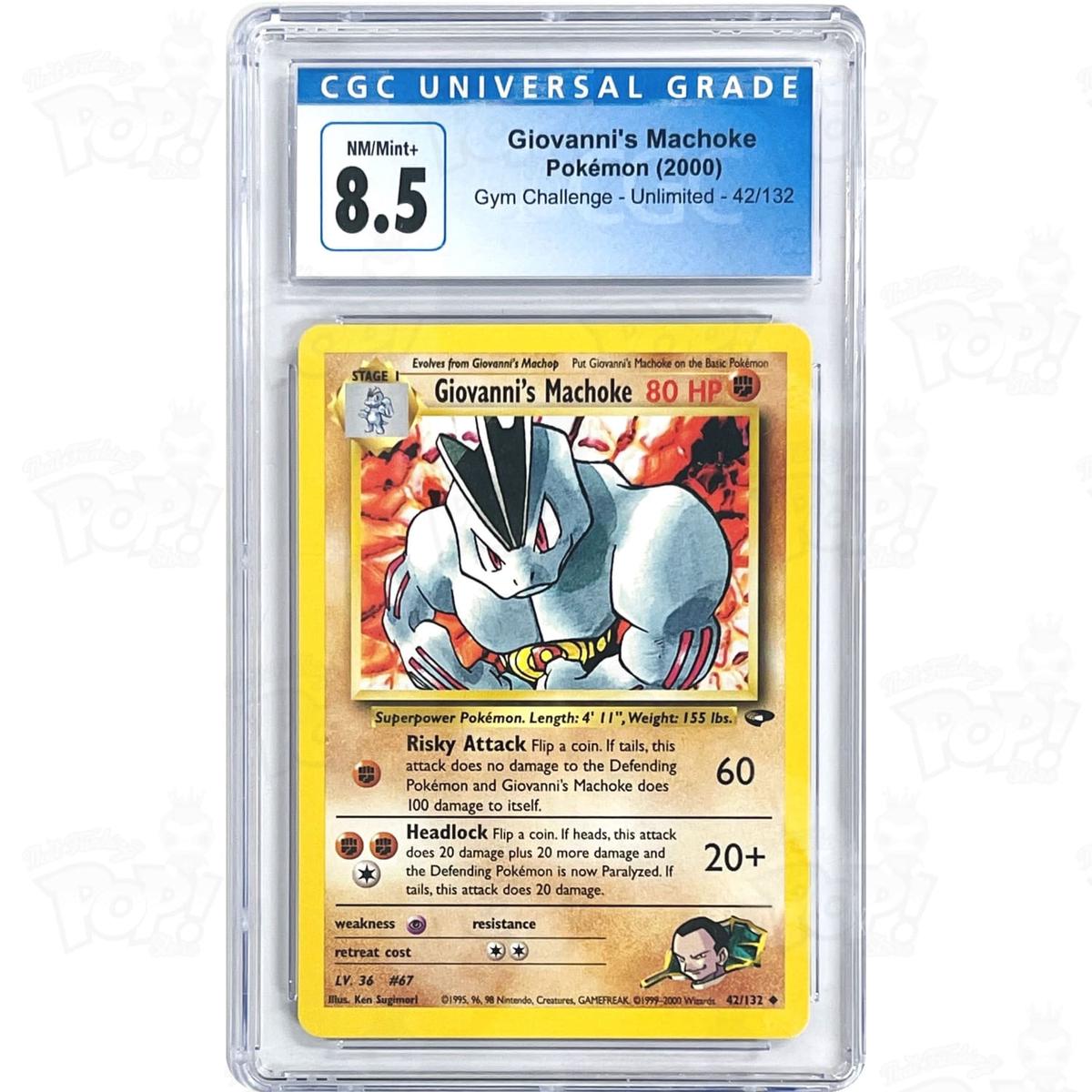 Pokemon TCG: Gym Challenge Giovanni's Machoke 42 / Uncommon CGC 8.5