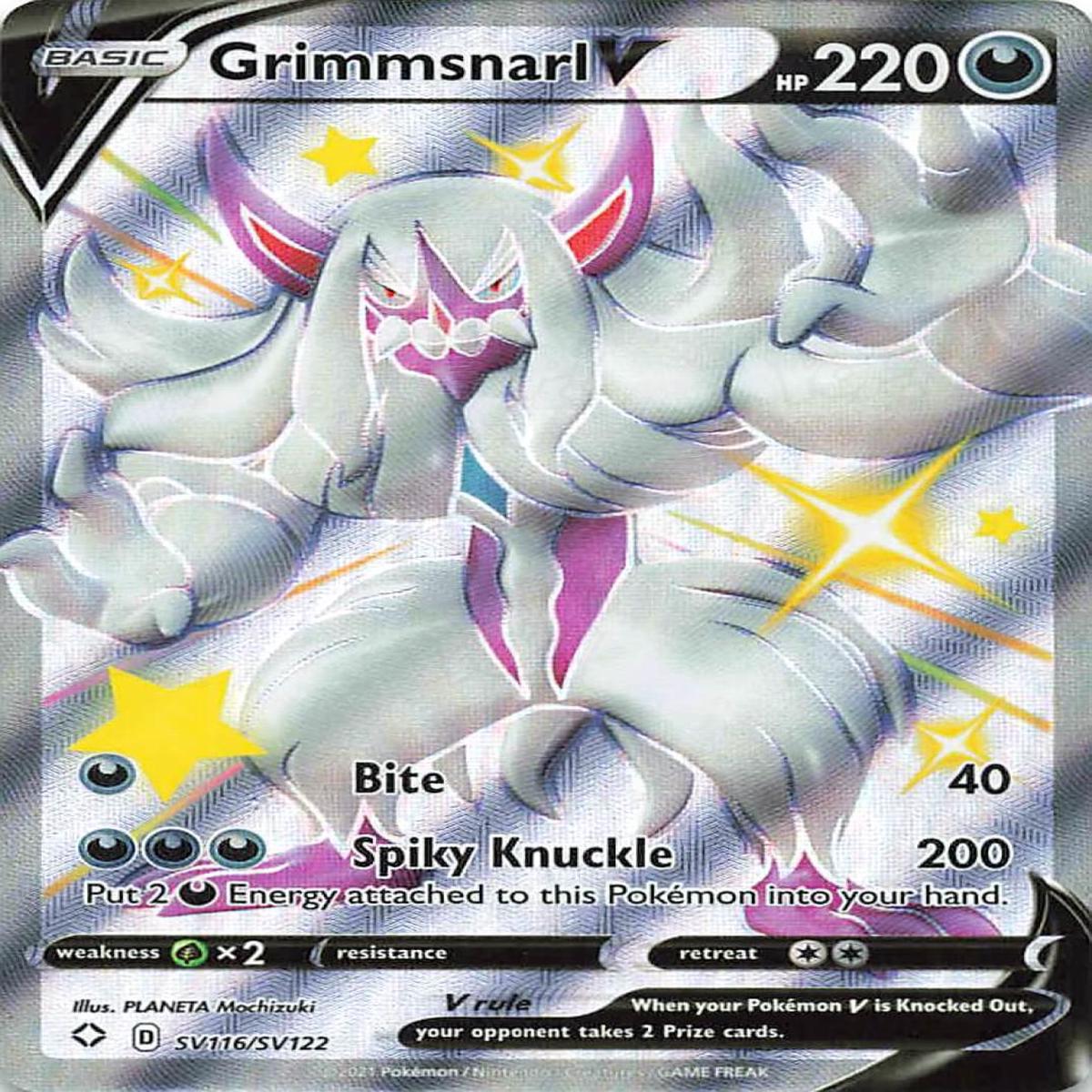Pokemon TCG: Shining Fates: Grimmsnarl V SV116/SV122 / Shiny Holo Rare