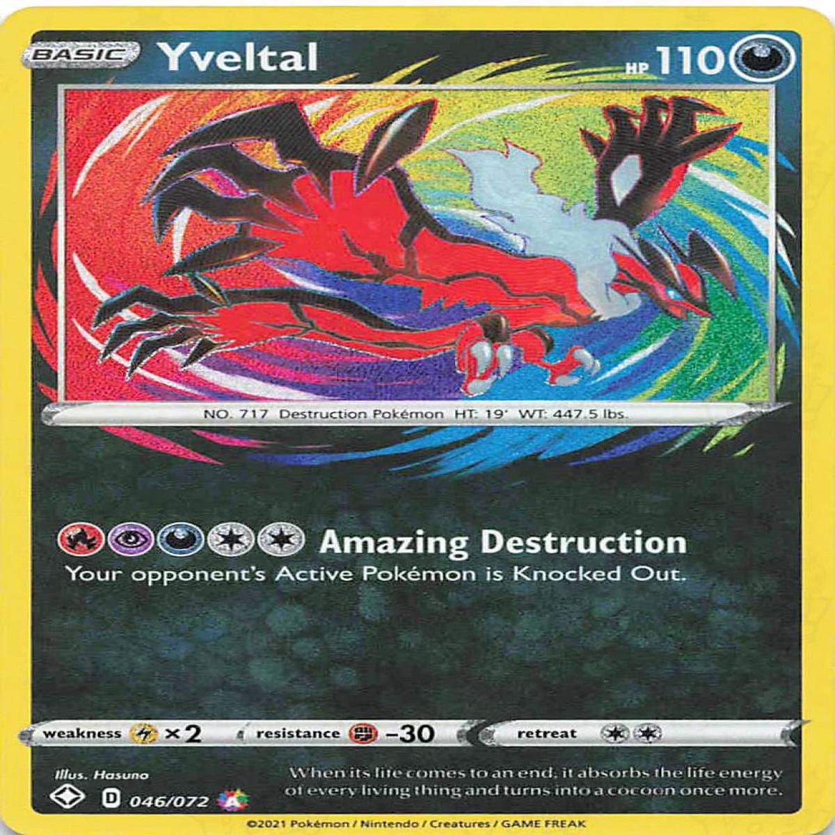 Pokemon TCG: Shining Fates: Yveltal 046/072 / Amazing Rare