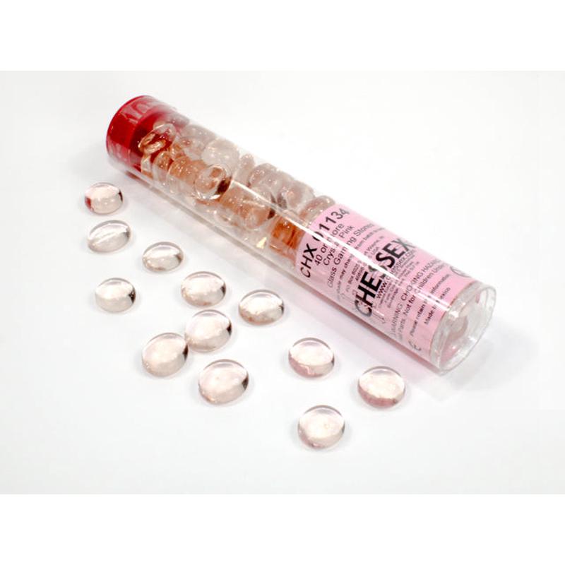 Chessex 1134 Translucent Pink Glass Stones Qty 40 or more in 5 1/2" Tube