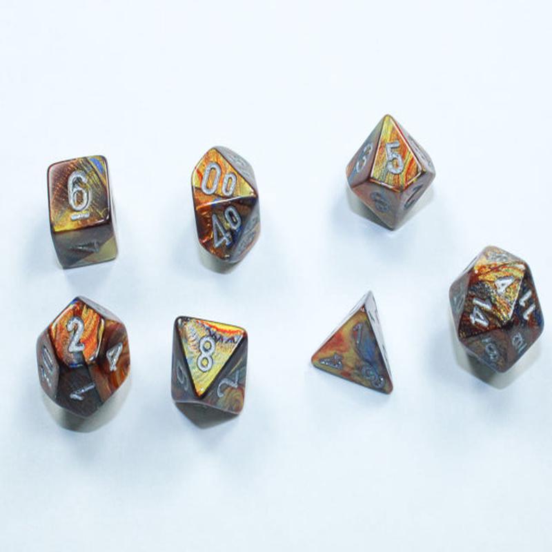 Chessex 20493 Lustrous Mini-hedral Gold/silver 7-Die set