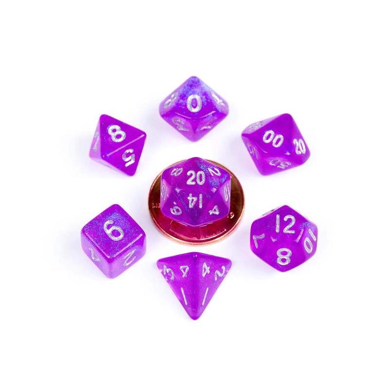 MDG MDG4179 Mini Polyhedral Dice Set: Stardust Purple