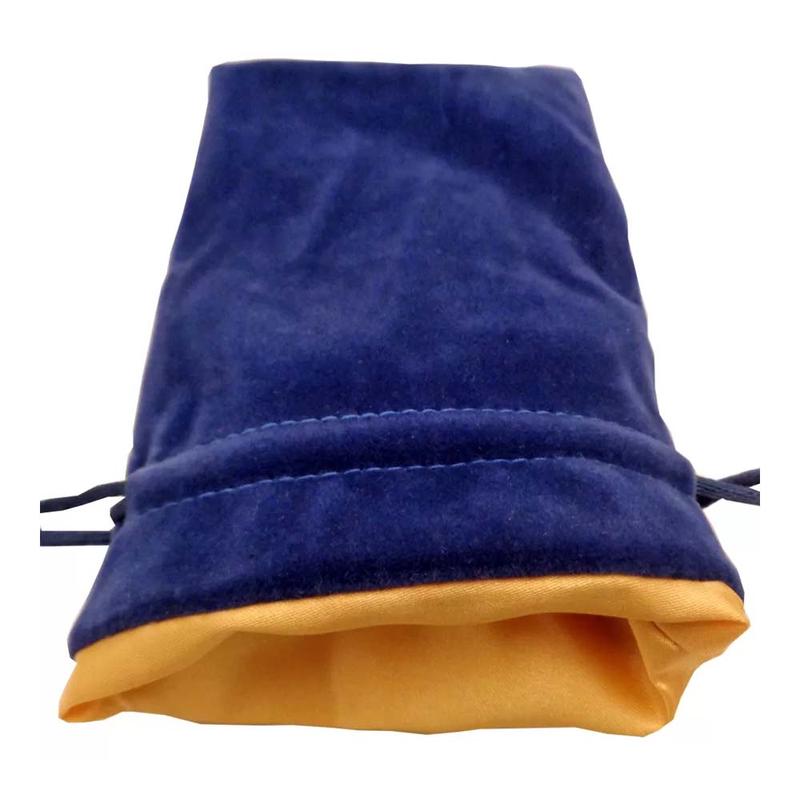 MDG MDG9002 Dice Bag Small Blue Velvet with Gold Satin