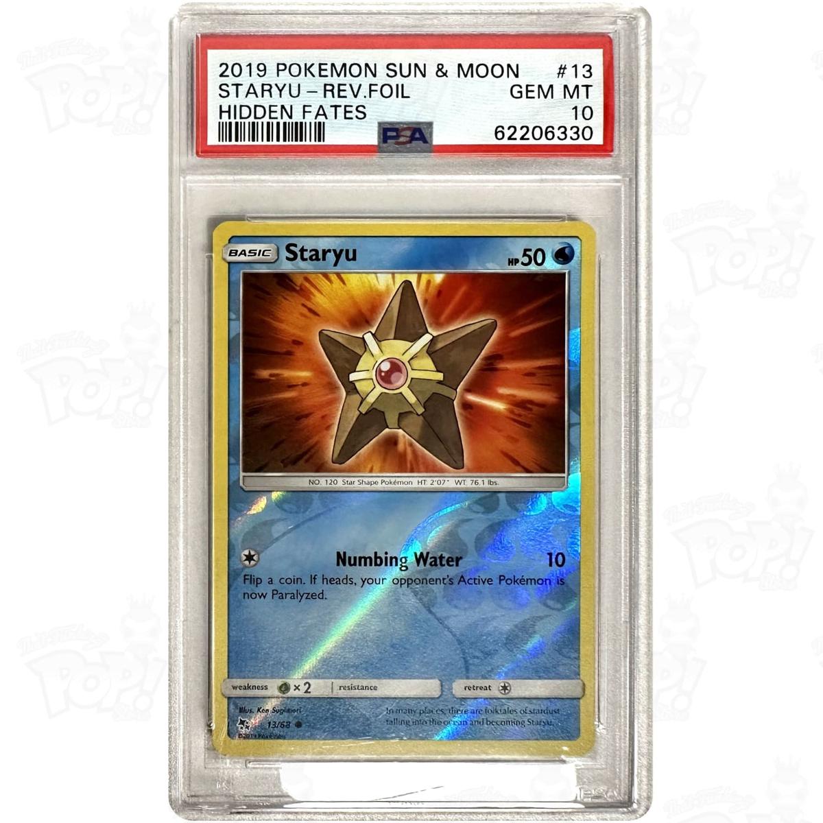Pokemon TCG: Staryu Hidden Fates 13/68 / Reverse Holo PSA 10