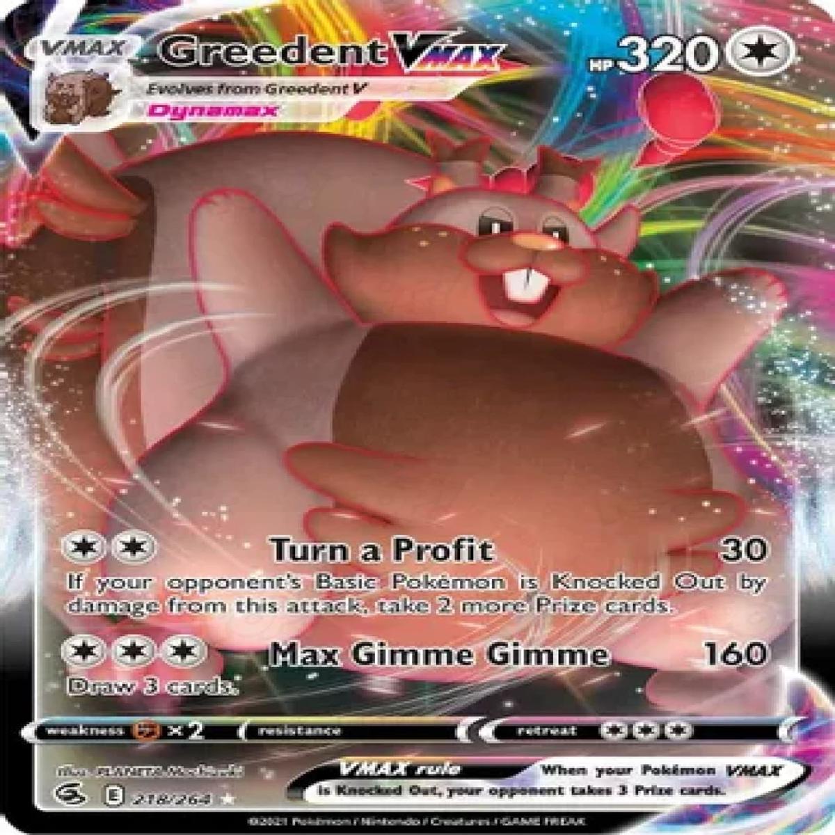 Pokemon TCG: SWSH08: Fusion Strike Greedent VMAX 218/264 / Ultra Rare