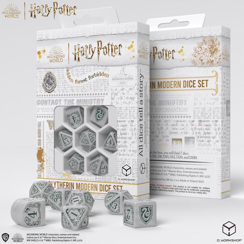 Q Workshop 190142/2023/2/B Harry Potter. Slytherin Modern Dice Set White