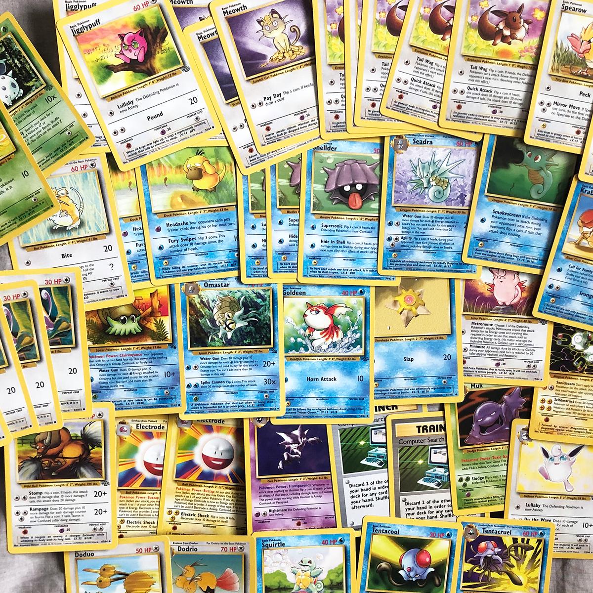 100+ Cards Base Set, Jungle, Fossil, Team Rocket, Gym Challenge Pokemon Trading Card MARKET VALUE $267