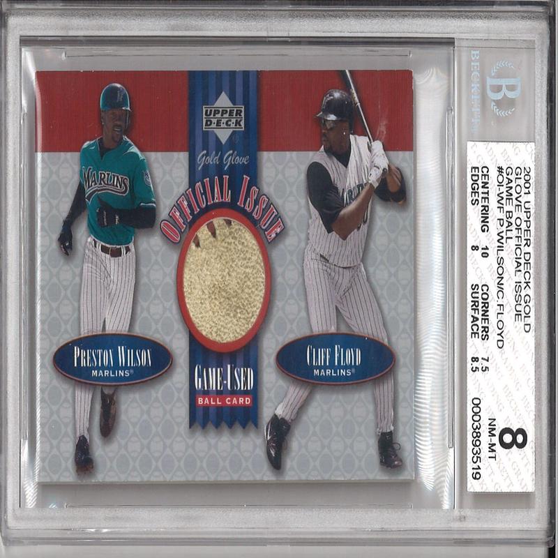 2001 Upper Deck Gold Glove Preston Wilson & Cliff Floyd Game Bell BGS 8
