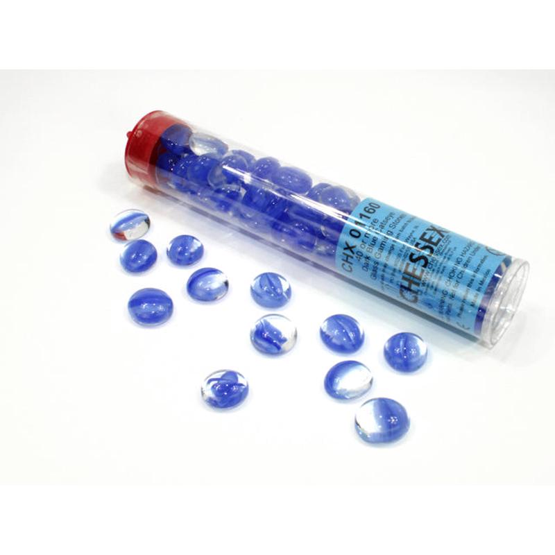 Chessex 1160 Catseye Dark Blue Glass Stones Qty 40 or more in 5 1/2" Tube