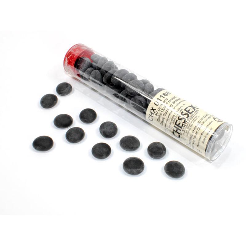 Chessex 1188 Frosted Black Glass Stones Qty 40 or more in 5 1/2" Tube