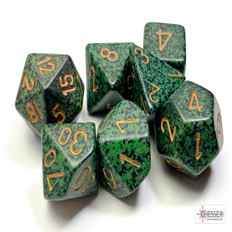 Chessex 25335 Golden Recon Speckled Polyhedral 7-Die S