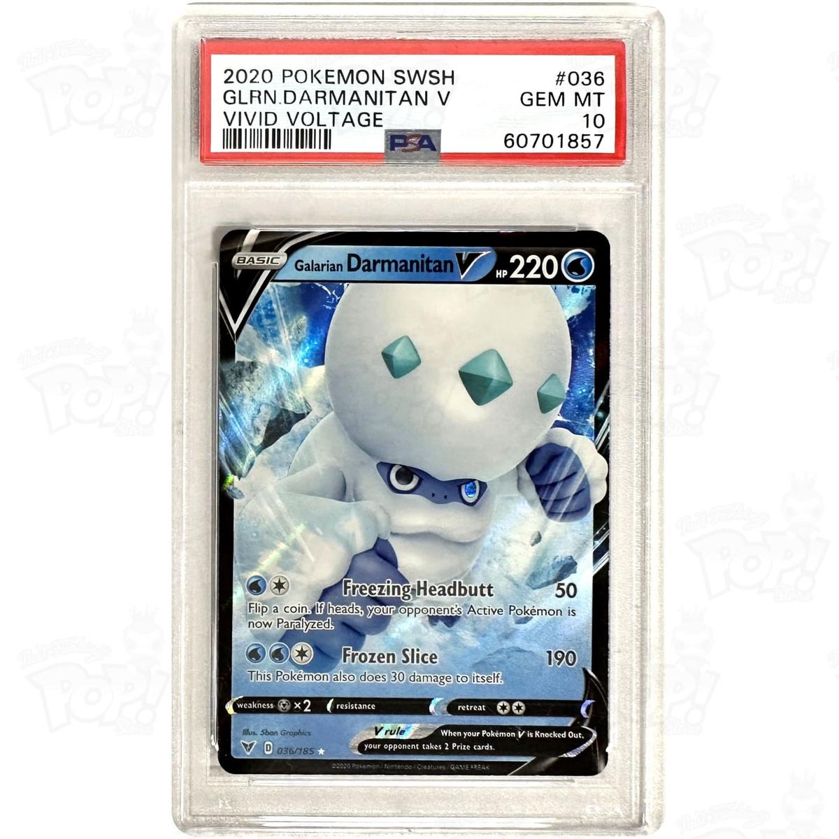 Pokemon TCG: Galarian Darmanitan V SWSH04: Vivid Voltage 036/185 PSA 10