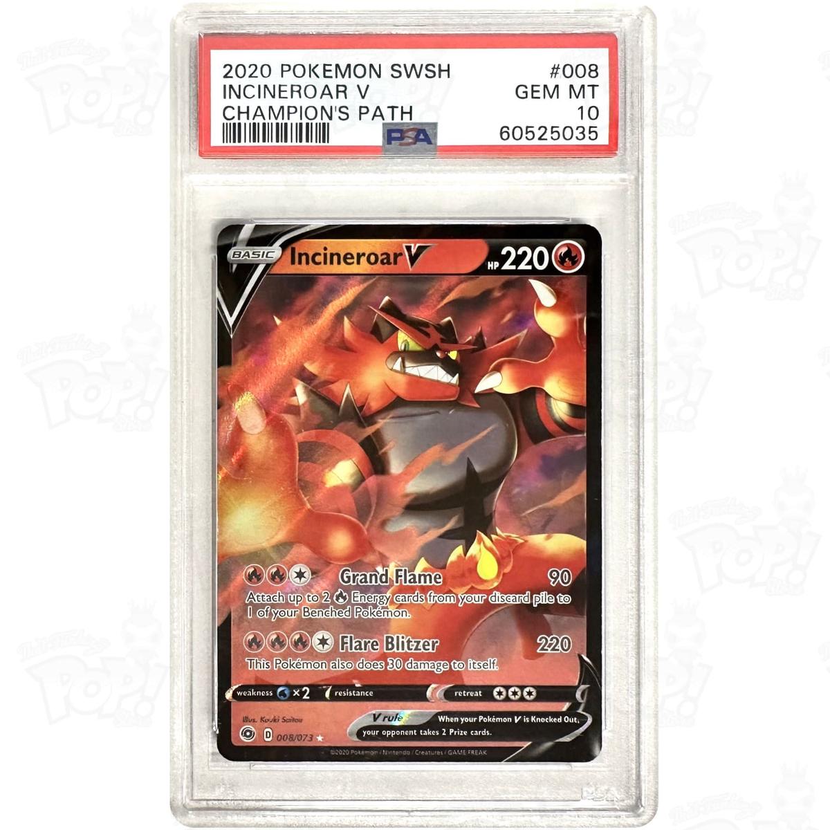 Pokemon TCG: Incineroar V Champion's Path 08/73 PSA 10