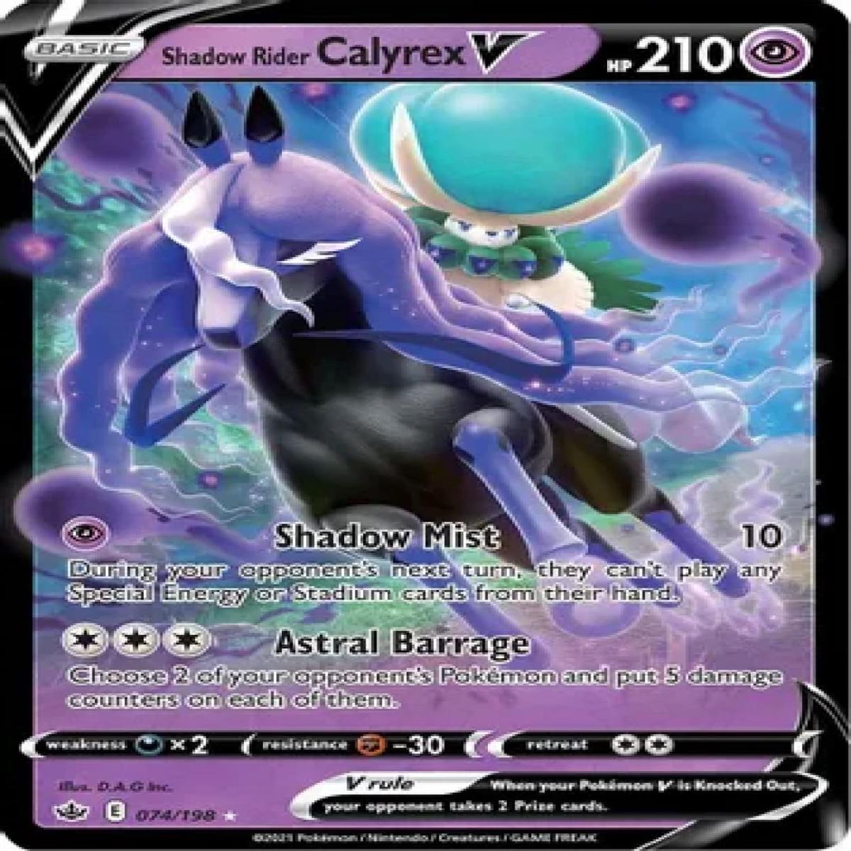 Pokemon TCG: SWSH06: Chilling Reign Shadow Rider Calyrex V 074/198 / Ultra Rare
