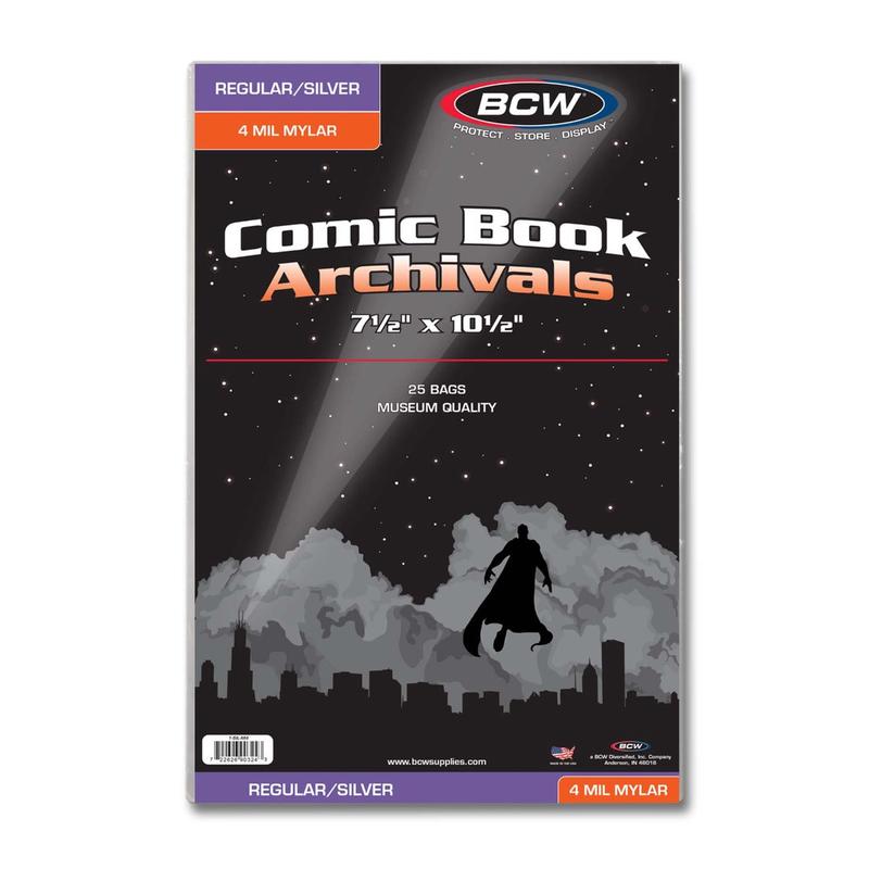 BCW / Monster 1-SIL-M4 Comic Silver/Regular Comic Mylar 4 MIL 7 1/2