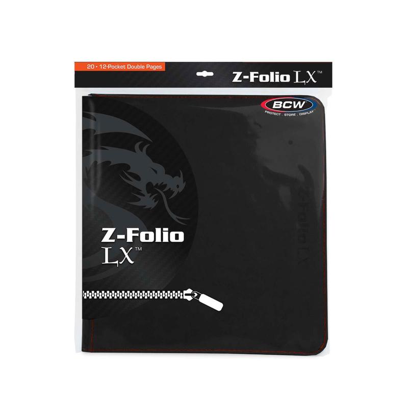 BCW / Monster 1-ZF12LX-BLK Zipper Folio 12-Pocket LX Black
