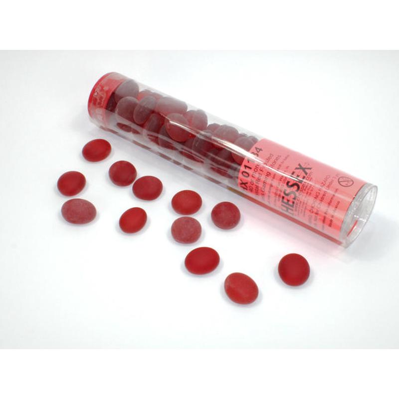Chessex 1184 Frosted Red Glass Stones Qty 40 or more in 5 1/2" Tube