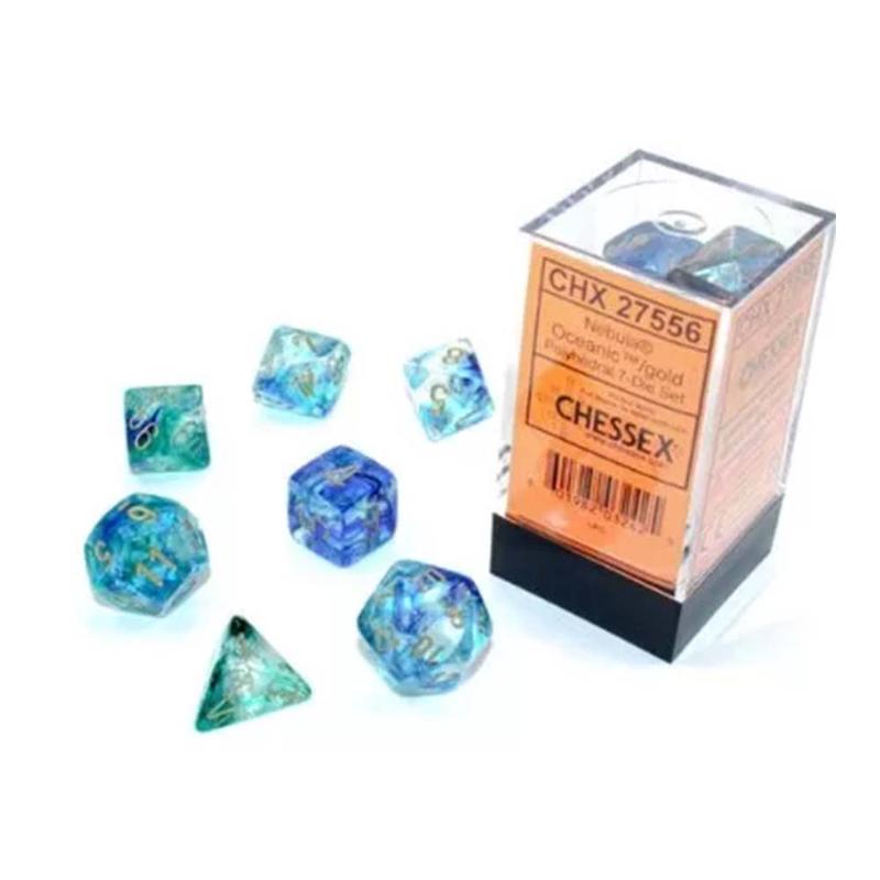 Chessex 27556 Nebula oceanic/gold Luminary dice set