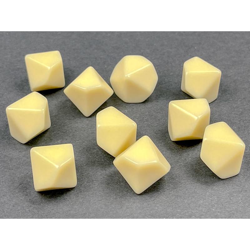 Chessex 29044 Opaque Polyhedral Bag of 10 Blank Ivory d10