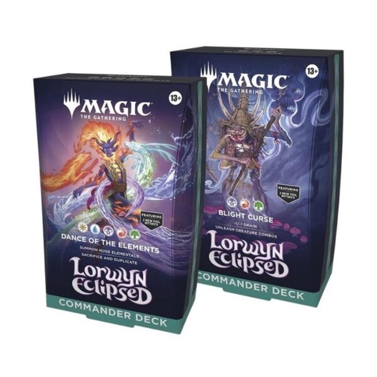 MTG: Lorwyn Eclipsed Commander Decks 2 boxes (1 Blight curse and 1 Dance of the elements)   D50750001
