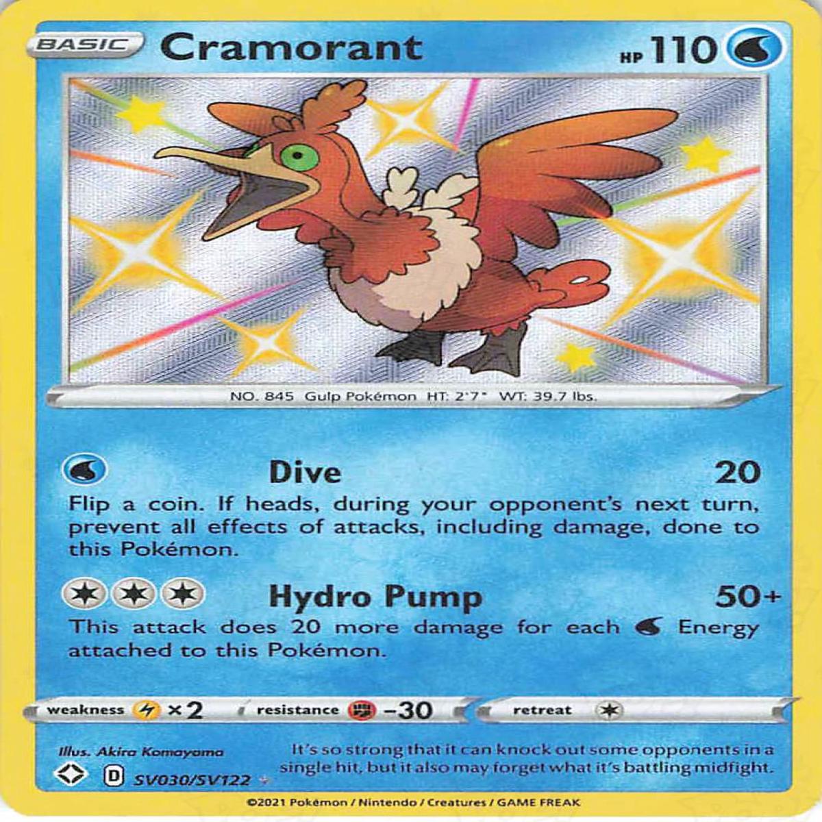 Pokemon TCG: Shining Fates: Shiny Vault Cramorant SV030/SV122 / Shiny Holo Rare