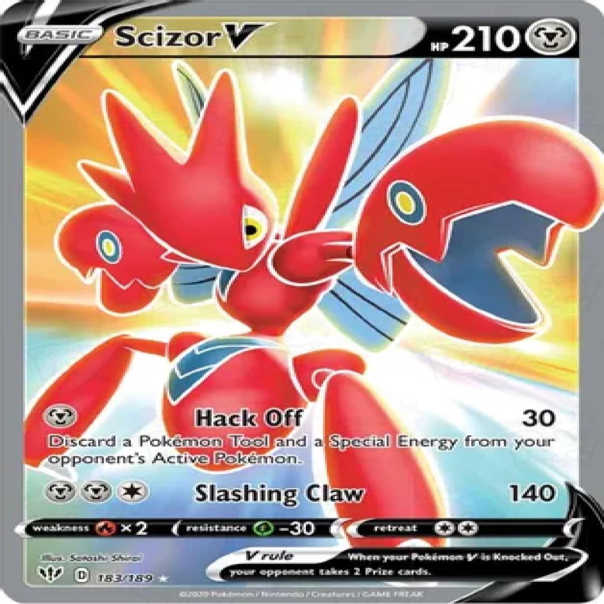 Pokemon TCG: SWSH03: Darkness Ablaze Scizor V (Full Art) 183/189 / Ultra Rare