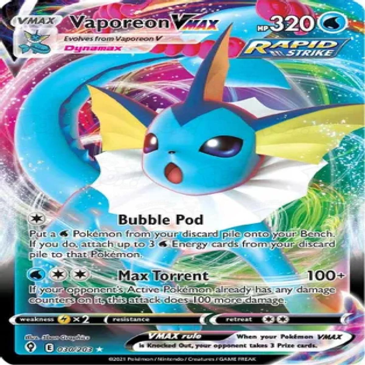 Pokemon TCG: SWSH07: Evolving Skies Vaporeon VMAX 030/203 / Ultra Rare
