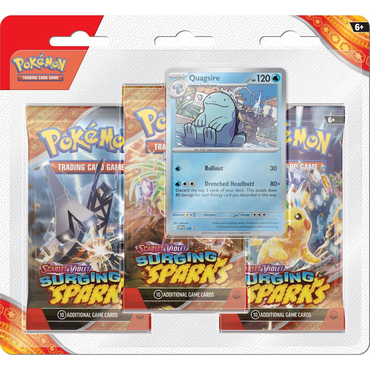 Pokmon TCG Scarlet & Violet 8 Surging Sparks Three Booster Blister