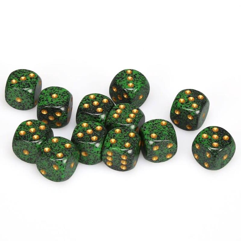 Chessex 25735 Speckled 16mm d6 Golden Recon Dice Block (12 dice)