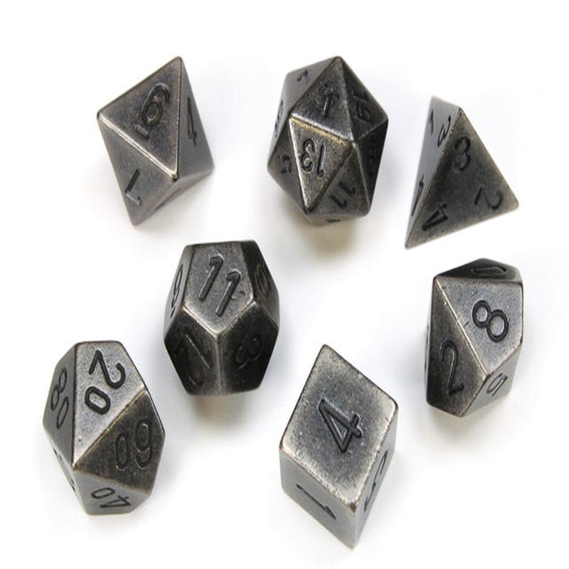 Chessex 27028 Metal Polyhedral 7-Die Set: Dark Metal