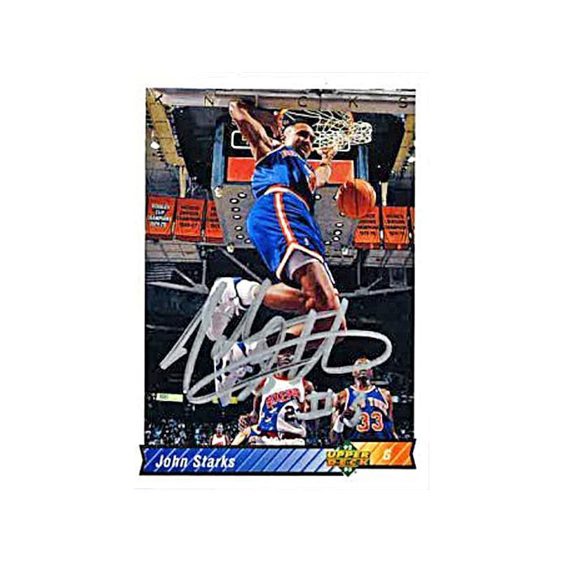 John Starks Autographed and Inscribed #3 1992-93 Upperdeck Trading Card