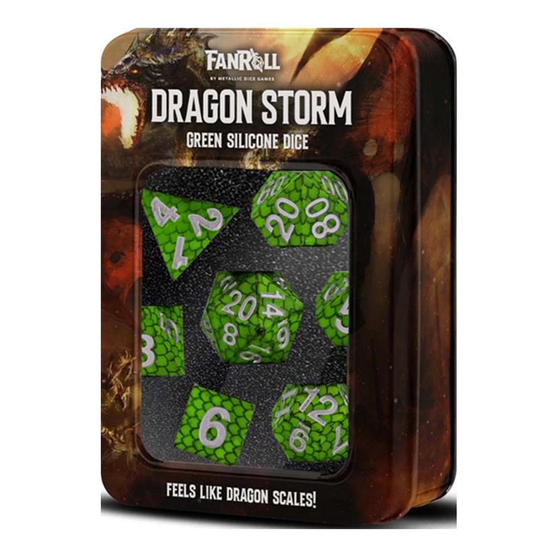 MDG MDG10932 Dragon Storm Silicone Dice Set: Green Dragon Scale