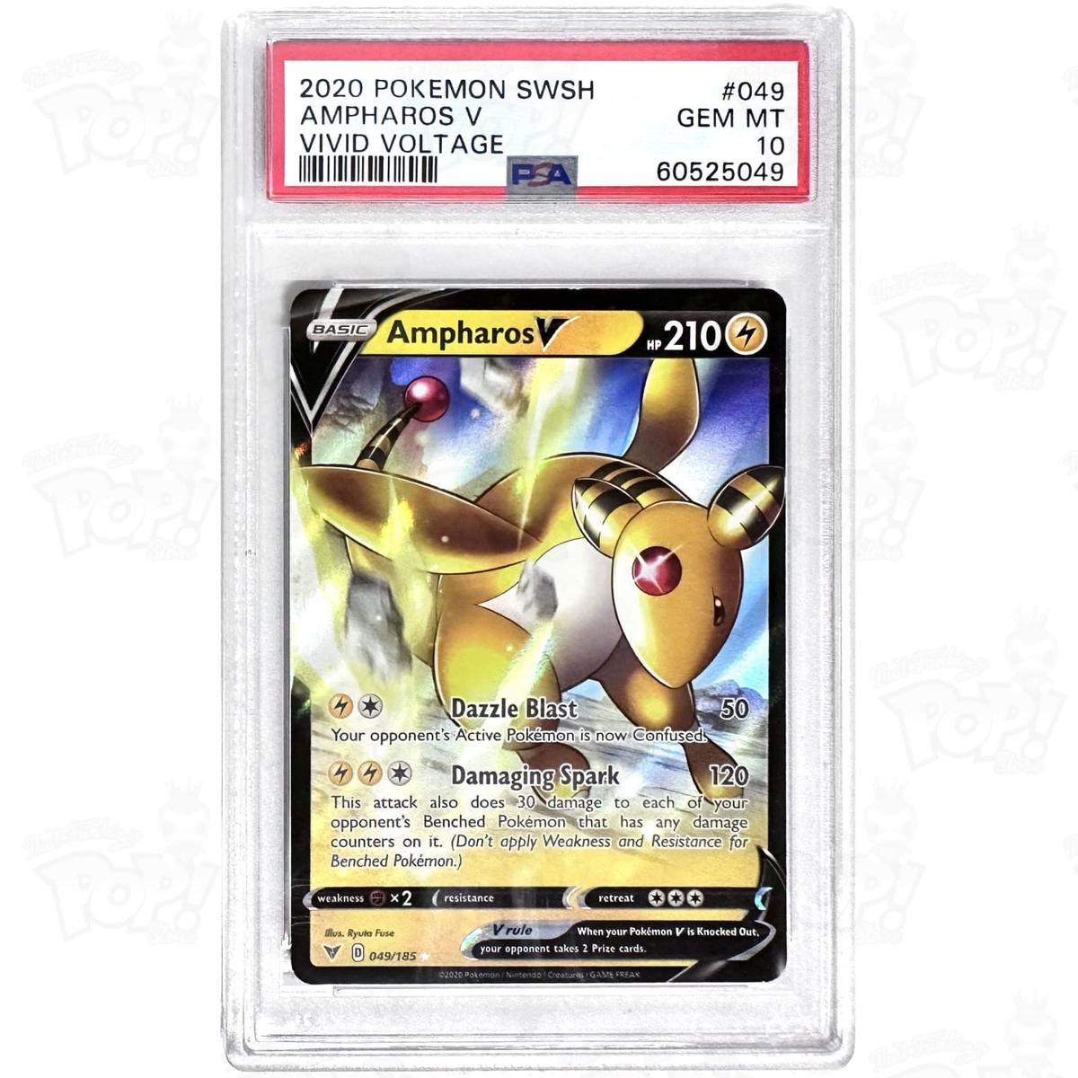 Pokemon TCG: Ampharos V SWSH04: Vivid Voltage 049/185 PSA 10