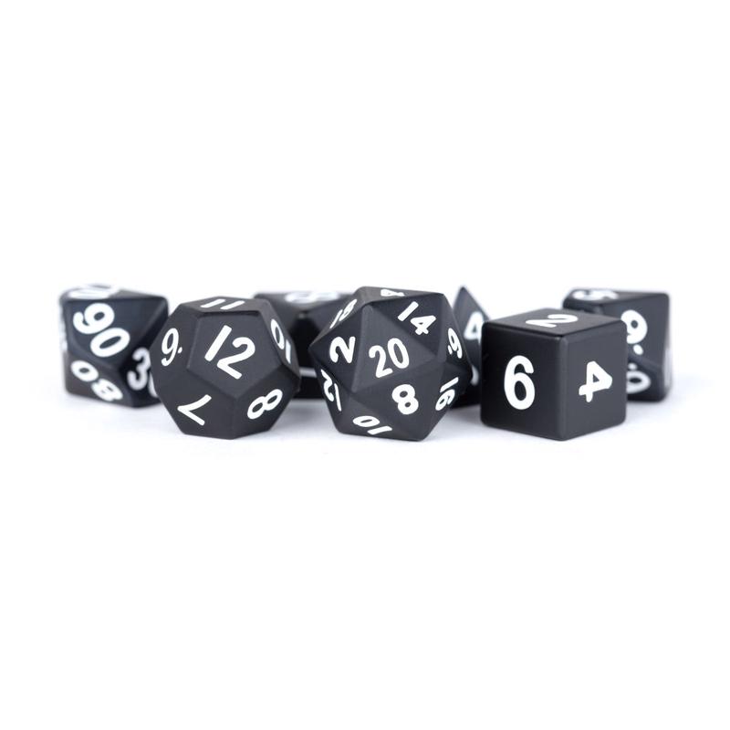 MDG MDG004 Metal Dice: Black 16mm Poly Set