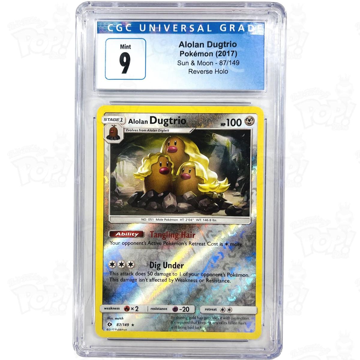 Pokemon TCG: SM Base Set 87 / Holo Rare Alolan Dugtrio CGC 9