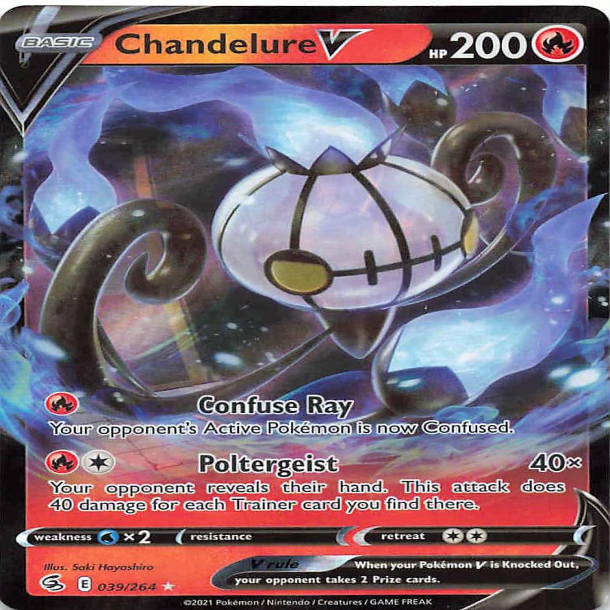 Pokemon TCG: SWSH08: Fusion Strike Chandelure V 039/264 / Ultra Rare
