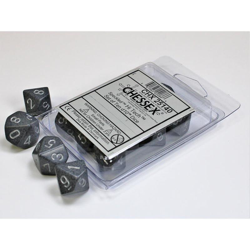 Chessex 25140 Speckled Hi Tech Set of Ten d10s