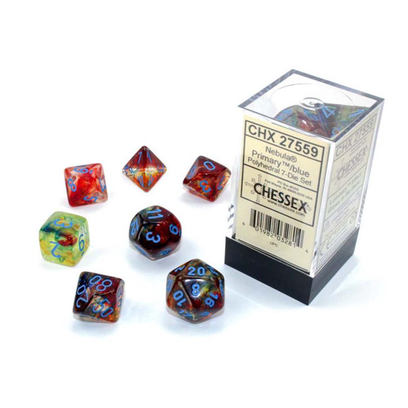 Chessex 27559 Nebula primary/blue Luminary dice set