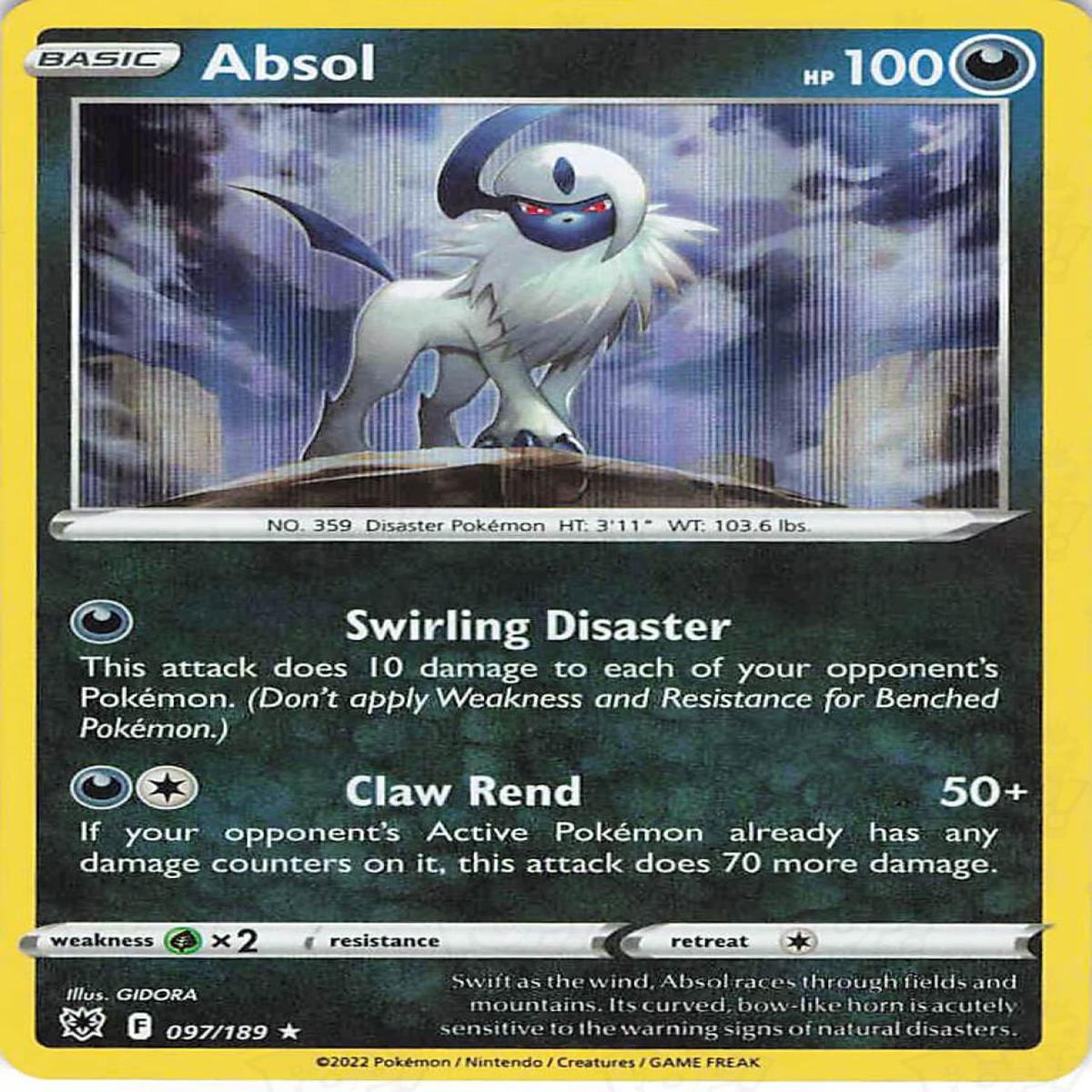 Pokemon TCG: Astral Radiance Absol 097/189 / Holo Rare