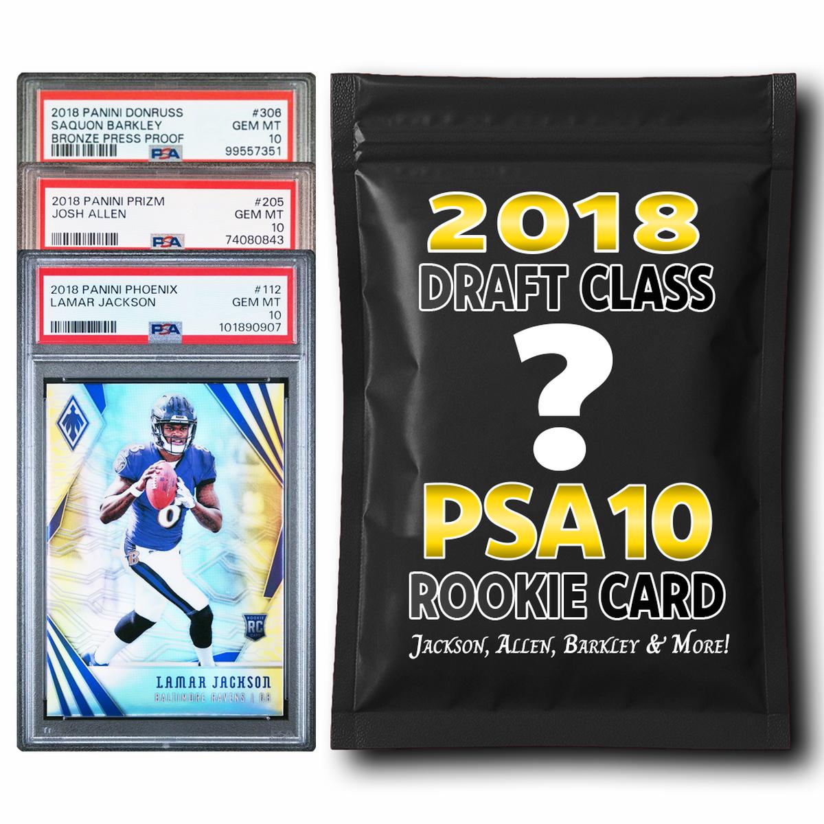 PSA 10 Graded 2018 NFL Rookie Card Mystery Pack (Lamar, Allen, Saquon & More!)