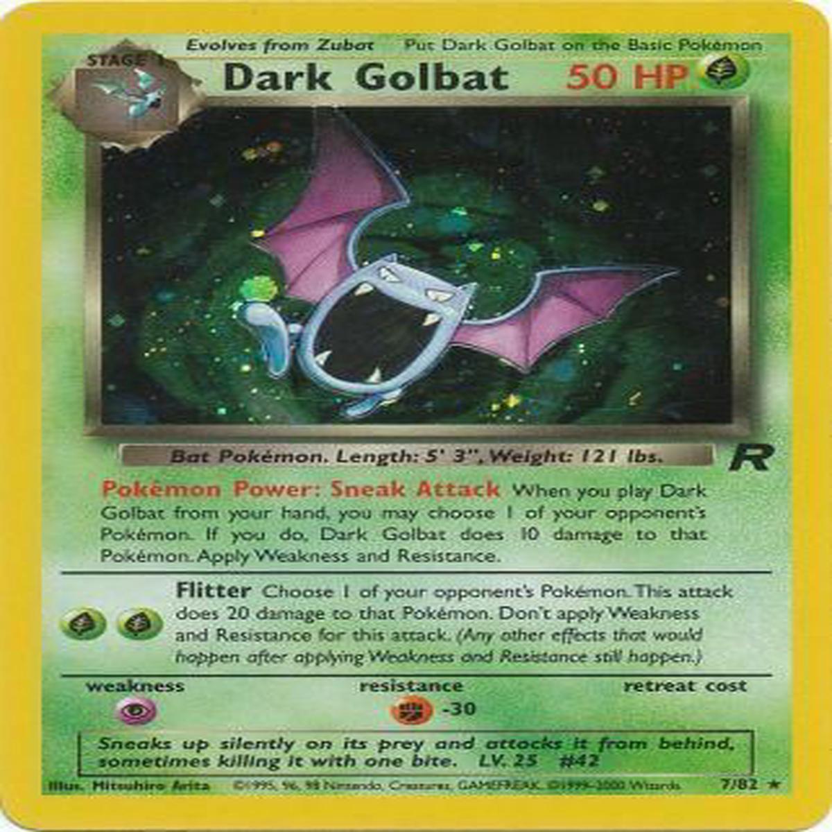 Dark Golbat 7/82 - Holo - Heavily played