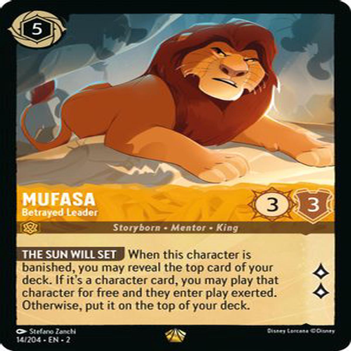 Mufasa - Betrayed Leader 14/204 - Legendary - Cold Foil