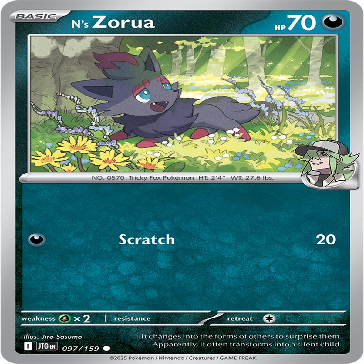 N's Zorua 097/159 - Common - Reverse Holo
