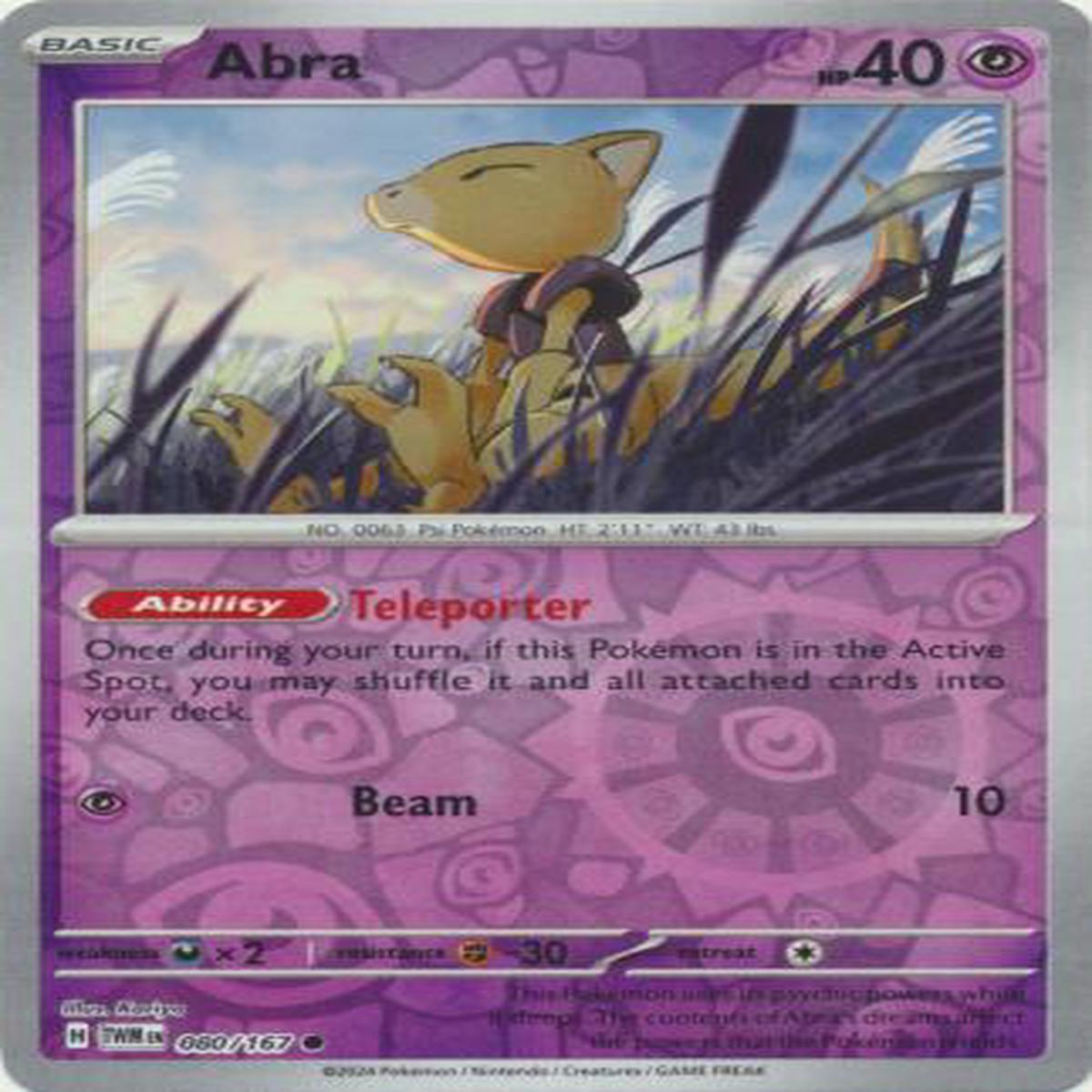 Abra 080/167 - Common - Reverse Holo
