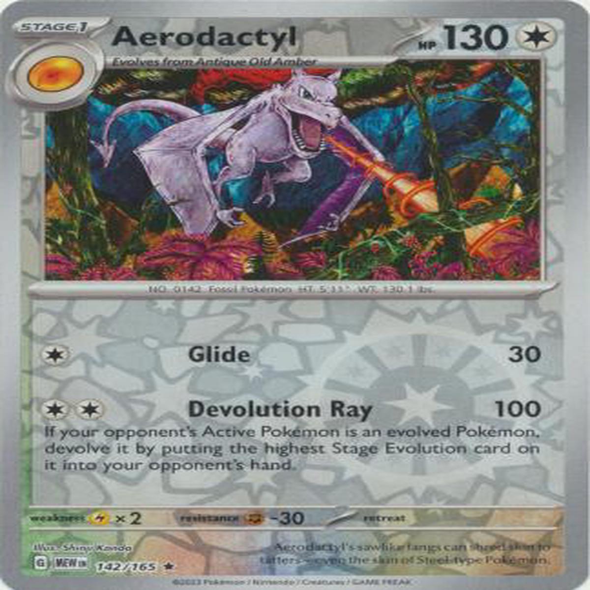 Aerodactyl 142/165 - Rare - Reverse Holo
