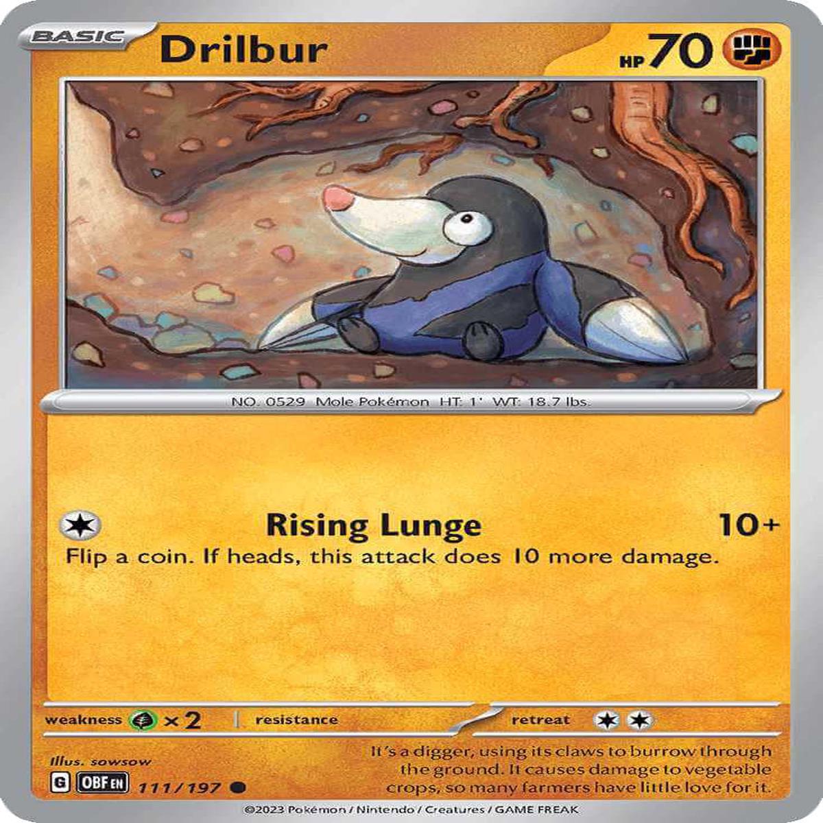 (111/197) Drilbur - Obsidian Flames