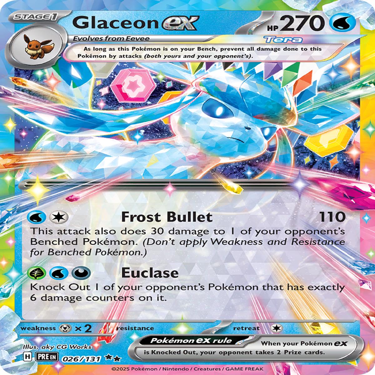 Glaceon ex - 026/131 - SV: Prismatic Evolutions (PRE) - Double Rare