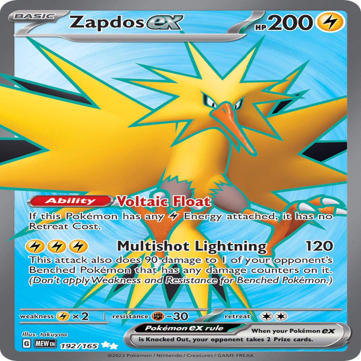 Zapdos ex - 192165 - SV Scarlet Violet 151 (MEW) - Ultra Rare